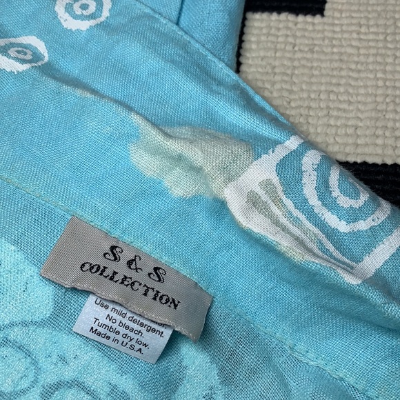 VINTAGE, linen, beachy, dress and button up shirt set!! - Picture 12 of 13